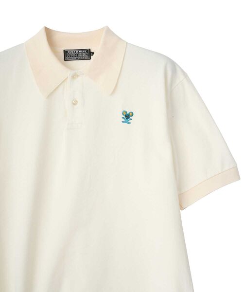 HYSTERIC GLAMOUR（ヒステリックグラマー）の「HYS MOUSE刺繍 ポロシャツ（ポロシャツ・メンズ・ブラック/ホワイト・X-LARGE/LARGE/MEDIUM/SMALL）」の4枚目の写真