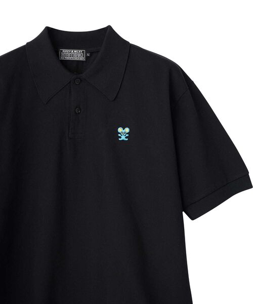 HYSTERIC GLAMOUR（ヒステリックグラマー）の「HYS MOUSE刺繍 ポロシャツ（ポロシャツ・メンズ・ブラック/ホワイト・X-LARGE/LARGE/MEDIUM/SMALL）」の6枚目の写真