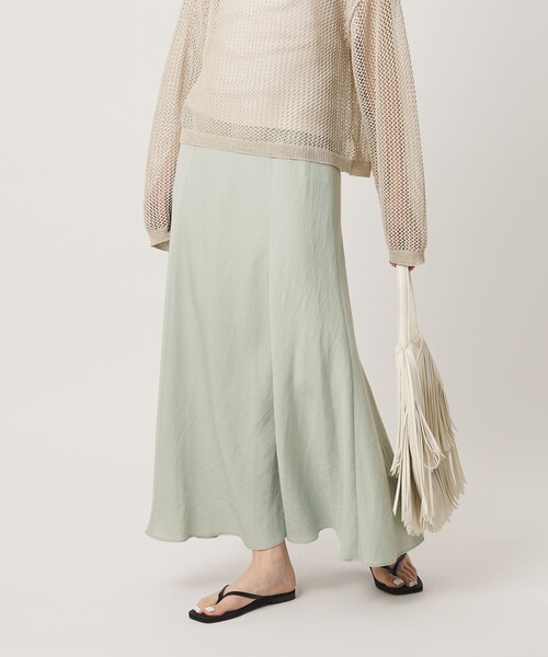 BEAUTY&YOUTH UNITED ARROWS(ビューティーアンドユースユナイテッドアローズ)の「麻ブレンド バイアス フレアスカート ウォッシャブル(スカート・レディース・ライトブルー/ブラック/ナチュラル・M/XS/S)」の1枚目の写真