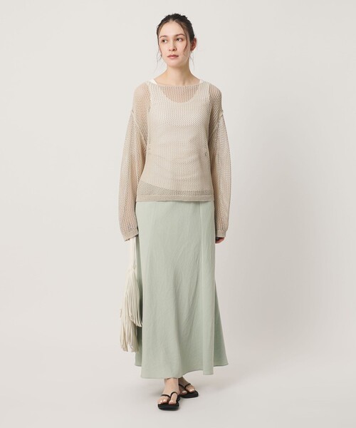 BEAUTY&YOUTH UNITED ARROWS(ビューティーアンドユースユナイテッドアローズ)の「麻ブレンド バイアス フレアスカート ウォッシャブル(スカート・レディース・ライトブルー/ブラック/ナチュラル・M/XS/S)」の5枚目の写真