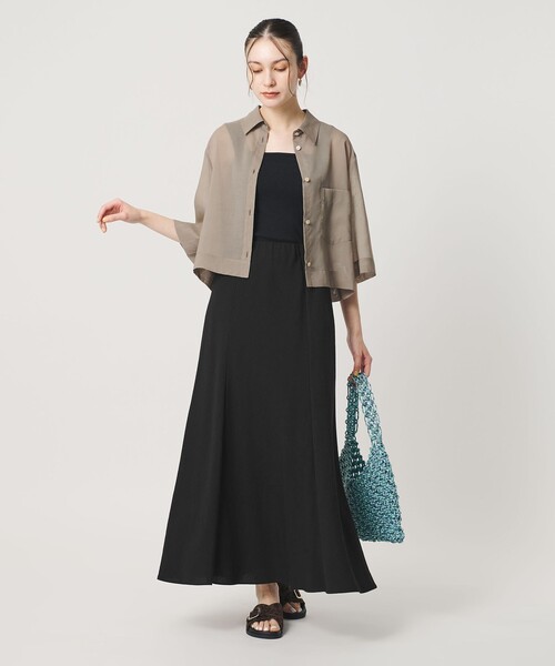 BEAUTY&YOUTH UNITED ARROWS(ビューティーアンドユースユナイテッドアローズ)の「麻ブレンド バイアス フレアスカート ウォッシャブル(スカート・レディース・ライトブルー/ブラック/ナチュラル・M/XS/S)」の8枚目の写真
