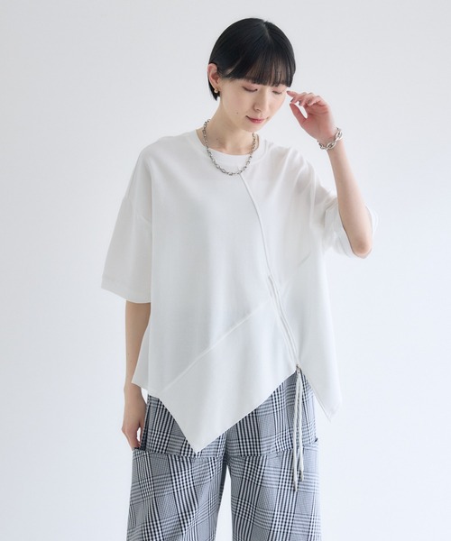 Paradise Picnic(パラダイスピクニック)の「アシメZIP使いプルオーバー(Tシャツ/カットソー・レディース・グレー/ホワイト/ブラック・FREE)」の6枚目の写真