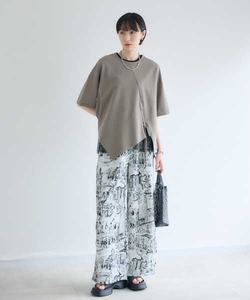 Paradise Picnic(パラダイスピクニック)の「アシメZIP使いプルオーバー(Tシャツ/カットソー・レディース・グレー/ホワイト/ブラック・FREE)」の19枚目の写真
