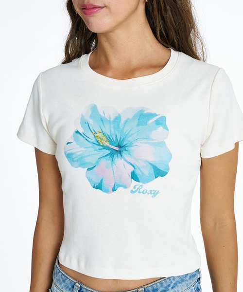 ROXY(ロキシー)の「ROXY/ロキシー 半袖 Tシャツ 花 ハイビスカス ショート丈 ENCOUNTER RST262032(Tシャツ/カットソー・レディース・オレンジ/ホワイト系その他/ホワイト・M/L)」の11枚目の写真