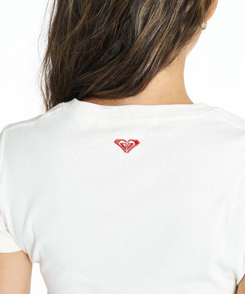 ROXY(ロキシー)の「ROXY/ロキシー 半袖 Tシャツ 花 ハイビスカス ショート丈 ENCOUNTER RST262032(Tシャツ/カットソー・レディース・オレンジ/ホワイト系その他/ホワイト・M/L)」の8枚目の写真