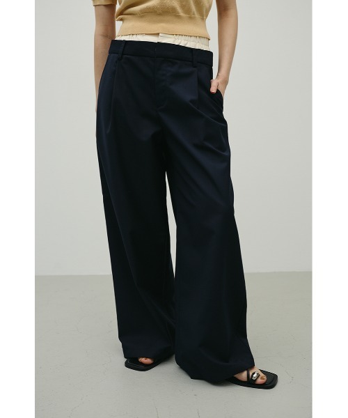 STYLEMIXER(スタイルミキサー)の「レイヤードローウエストパンツ(スラックス・レディース・オレンジ/ネイビー/グレー・SMALL/MEDIUM)」の2枚目の写真