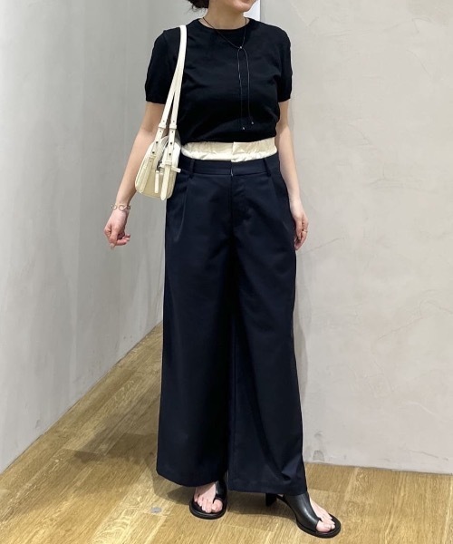 STYLEMIXER(スタイルミキサー)の「レイヤードローウエストパンツ(スラックス・レディース・オレンジ/ネイビー/グレー・SMALL/MEDIUM)」の14枚目の写真