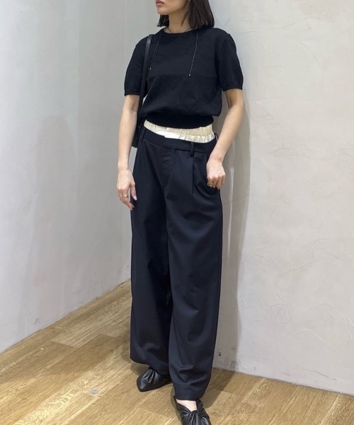 STYLEMIXER(スタイルミキサー)の「レイヤードローウエストパンツ(スラックス・レディース・オレンジ/ネイビー/グレー・SMALL/MEDIUM)」の12枚目の写真