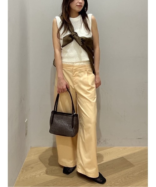 STYLEMIXER(スタイルミキサー)の「レイヤードローウエストパンツ(スラックス・レディース・オレンジ/ネイビー/グレー・SMALL/MEDIUM)」の15枚目の写真