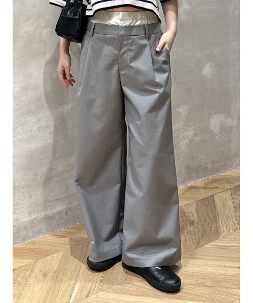 STYLEMIXER(スタイルミキサー)の「レイヤードローウエストパンツ(スラックス・レディース・オレンジ/ネイビー/グレー・SMALL/MEDIUM)」の6枚目の写真