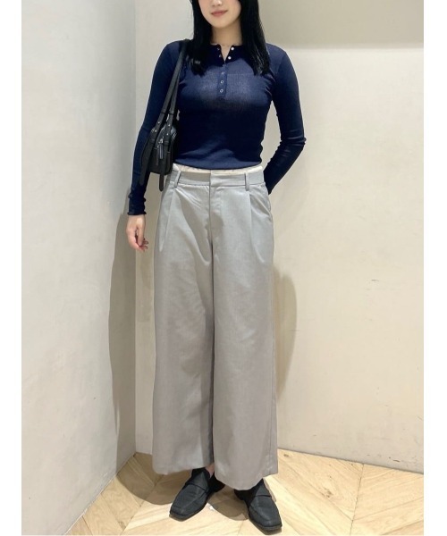 STYLEMIXER(スタイルミキサー)の「レイヤードローウエストパンツ(スラックス・レディース・オレンジ/ネイビー/グレー・SMALL/MEDIUM)」の8枚目の写真
