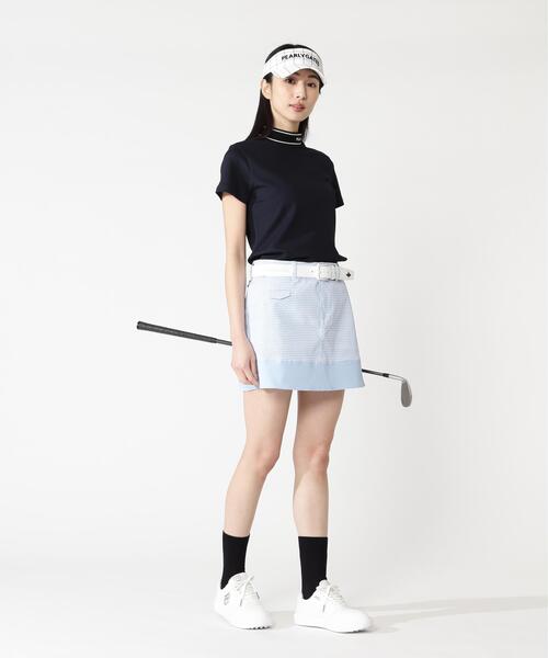 PEARLY GATES(パーリーゲイツ)の「【PEARLY GATES】ELACTION格子ジャガード(Tシャツ/カットソー・レディース・ネイビー/ホワイト/グリーン系その他・SMALL/LARGE/MEDIUM)」の4枚目の写真