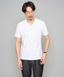a.v.v | 【イージーケア/洗濯機で洗える】キカジャカードVネックスマートTシャツ(Tシャツ/カットソー)