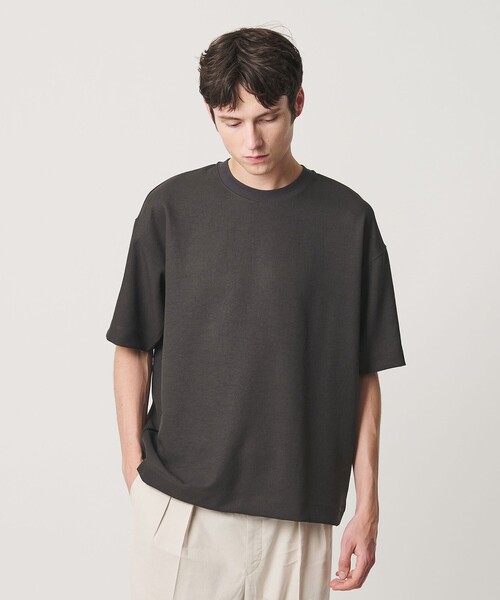BEAUTY&YOUTH UNITED ARROWS(ビューティーアンドユースユナイテッドアローズ)の「フュージョンツイル クルーネック Tシャツ UVカット 透け防止 ストレッチ(Tシャツ/カットソー・メンズ・ライトグレー/ホワイト/ダークグレー/ネイビー・S/L/XL/M)」の1枚目の写真