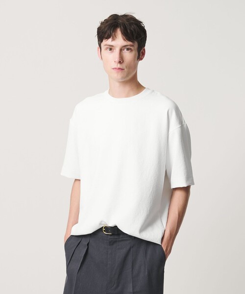 BEAUTY&YOUTH UNITED ARROWS(ビューティーアンドユースユナイテッドアローズ)の「フュージョンツイル クルーネック Tシャツ UVカット 透け防止 ストレッチ(Tシャツ/カットソー・メンズ・ライトグレー/ホワイト/ダークグレー/ネイビー・S/L/XL/M)」の7枚目の写真
