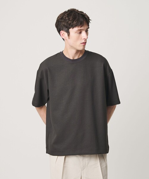 BEAUTY&YOUTH UNITED ARROWS(ビューティーアンドユースユナイテッドアローズ)の「フュージョンツイル クルーネック Tシャツ UVカット 透け防止 ストレッチ(Tシャツ/カットソー・メンズ・ライトグレー/ホワイト/ダークグレー/ネイビー・S/L/XL/M)」の9枚目の写真