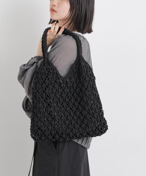 NANO universe(ナノユニバース)の「マクラメトートバッグ(トートバッグ・レディース・レッド系その他3/グレー/アイボリー/ブラック・F)」の15枚目の写真