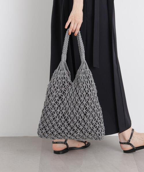 NANO universe(ナノユニバース)の「マクラメトートバッグ(トートバッグ・レディース・レッド系その他3/グレー/アイボリー/ブラック・F)」の5枚目の写真