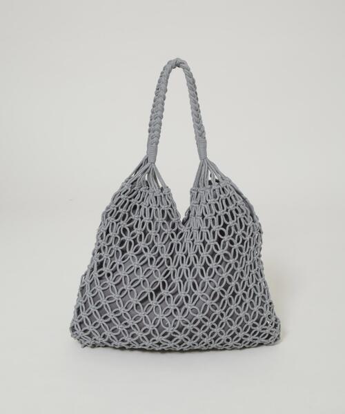 NANO universe(ナノユニバース)の「マクラメトートバッグ(トートバッグ・レディース・レッド系その他3/グレー/アイボリー/ブラック・F)」の7枚目の写真