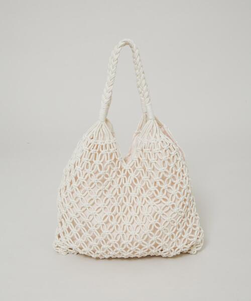 NANO universe(ナノユニバース)の「マクラメトートバッグ(トートバッグ・レディース・レッド系その他3/グレー/アイボリー/ブラック・F)」の10枚目の写真