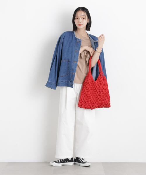 NANO universe(ナノユニバース)の「マクラメトートバッグ(トートバッグ・レディース・レッド系その他3/グレー/アイボリー/ブラック・F)」の13枚目の写真