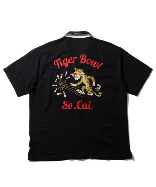 HOUSTON(ヒューストン)の「HOUSTON ボーリングシャツ (TIGER)(シャツ/ブラウス・メンズ・ターコイズブルー/ブラック/サーモンピンク・X-LARGE/MEDIUM/XX-LARGE/LARGE)」の4枚目の写真