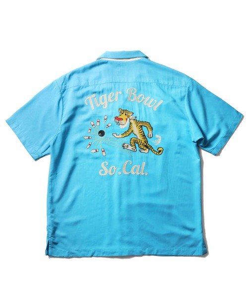 HOUSTON(ヒューストン)の「HOUSTON ボーリングシャツ (TIGER)(シャツ/ブラウス・メンズ・ターコイズブルー/ブラック/サーモンピンク・X-LARGE/MEDIUM/XX-LARGE/LARGE)」の5枚目の写真