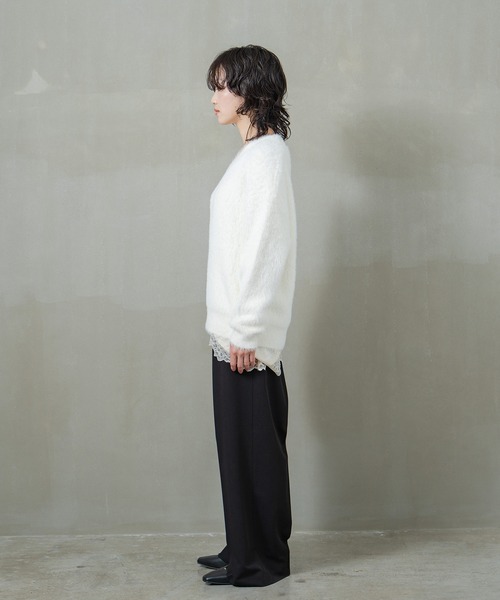 INOIE（イノイエ）の「[INOIE］シャギーVネックニットプルオーバー（ニット/セーター・レディース・アイボリー/イエロー・MEDIUM/SMALL）」の6枚目の写真