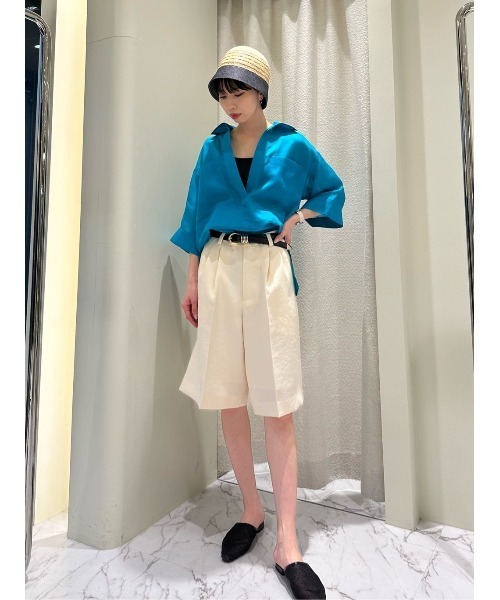 ESTNATION（エストネーション）の「ESTNATION / ビッグポケットスキッパーブラウス（シャツ/ブラウス・レディース・ブラック/ターコイズブルー/オレンジ・FREE）」の9枚目の写真