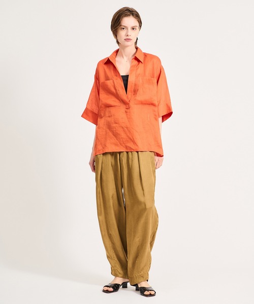 ESTNATION（エストネーション）の「ESTNATION / ビッグポケットスキッパーブラウス（シャツ/ブラウス・レディース・ブラック/ターコイズブルー/オレンジ・FREE）」の15枚目の写真