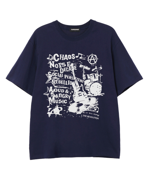 VANNWORKS(バンワークス)の「CHOAS MUSIC 半袖Tシャツ (VS0222) ネイビー(Tシャツ/カットソー・メンズ・その他・SMALL/MEDIUM/LARGE/X-LARGE/XX-LARGE)」の1枚目の写真