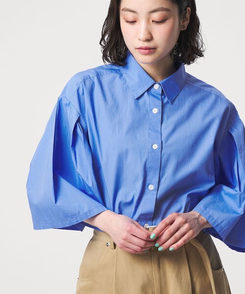 CITEN(シテン)の「<CITEN>ハーフスリーブシャツ(シャツ/ブラウス・レディース・コバルトブルー/ライム/オフホワイト・FREE)」の3枚目の写真