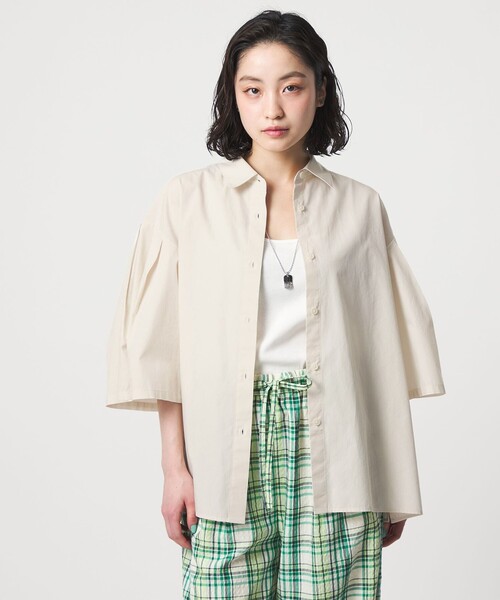 CITEN(シテン)の「<CITEN>ハーフスリーブシャツ(シャツ/ブラウス・レディース・コバルトブルー/ライム/オフホワイト・FREE)」の5枚目の写真
