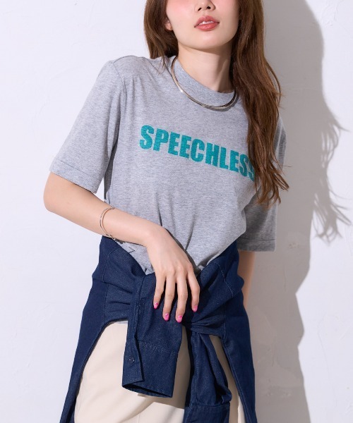サイロコットン ロゴプリント5分袖Tシャツ