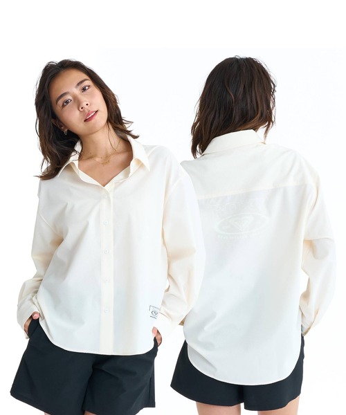 ROXY(ロキシー)の「ROXY SOLUNA SHIRTS シアサッカー素材 ラッシュシャツ【2026年春夏モデル】(シャツ/ブラウス・レディース・ターコイズブルー/ブラック/ホワイト/ピンク・LARGE/MEDIUM/SMALL)」の10枚目の写真