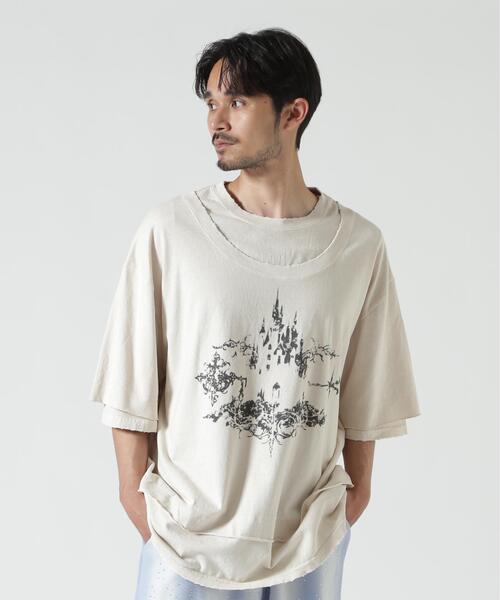 FR(13)NDS(フレンズ)の「FR(13)NDS/フレンズ/Layer TEE(Tシャツ/カットソー・メンズ・グレー/ブラウン・M/L)」の1枚目の写真
