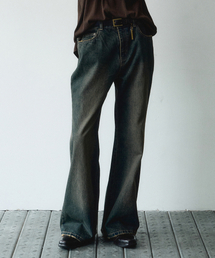 NOIRER（ノイア）の「ディストロイドフレアデニムパンツ（ヴィンテージブルー）（デニムパンツ）」