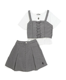 ZIDDY（ジディ）の「ビスチェ&Tシャツ&ボトム 3点セット(130~160cm)（セットアップ）」