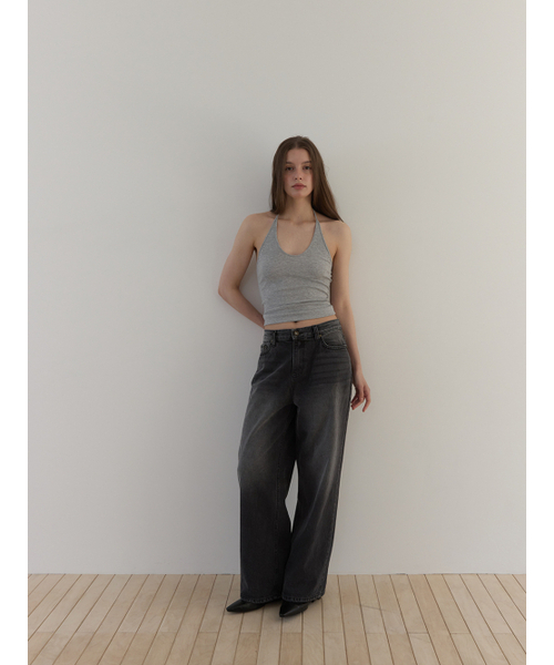 ASURA（アスラ）の「CURVE HALTER SLEEVELESS (MELANGE GREY)（Tシャツ/カットソー・レディース・その他・OS）」の3枚目の写真