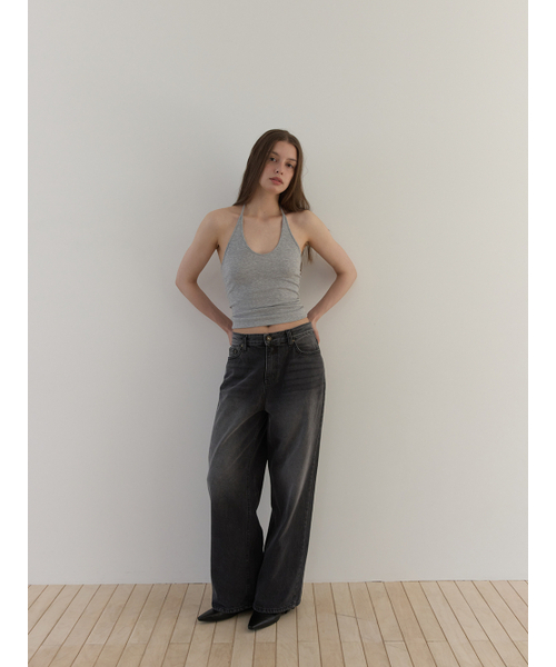 ASURA（アスラ）の「CURVE HALTER SLEEVELESS (MELANGE GREY)（Tシャツ/カットソー・レディース・その他・OS）」の8枚目の写真