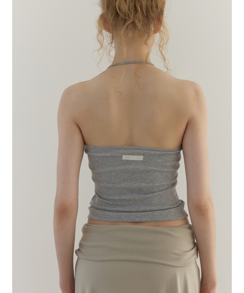 ASURA（アスラ）の「CURVE HALTER SLEEVELESS (MELANGE GREY)（Tシャツ/カットソー・レディース・その他・OS）」の4枚目の写真