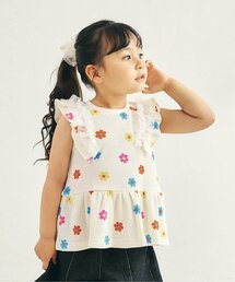apres les cours | ワッフルフリルチュール ノースリーブトップス(Tシャツ/カットソー)