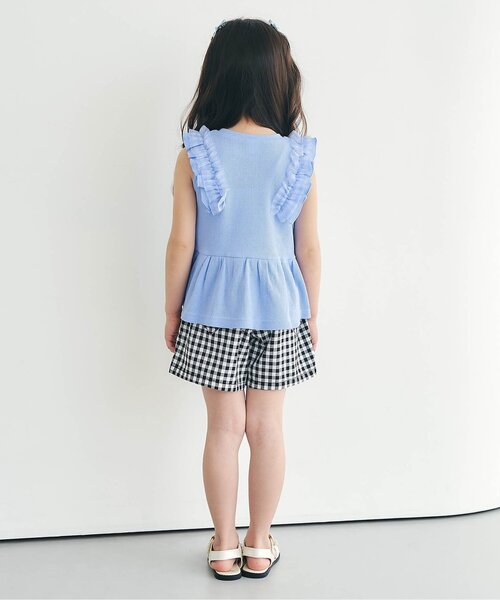 apres les cours(アプレレクール)の「【WEB限定】ワッフルフリルチュールトップス(Tシャツ/カットソー・キッズ・ブラック/アイボリー/サックスブルー/ローズ/オレンジ・80/90/100/110/120/130/140)」の12枚目の写真