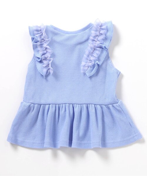 apres les cours(アプレレクール)の「【WEB限定】ワッフルフリルチュールトップス(Tシャツ/カットソー・キッズ・ブラック/アイボリー/サックスブルー/ローズ/オレンジ・80/90/100/110/120/130/140)」の19枚目の写真