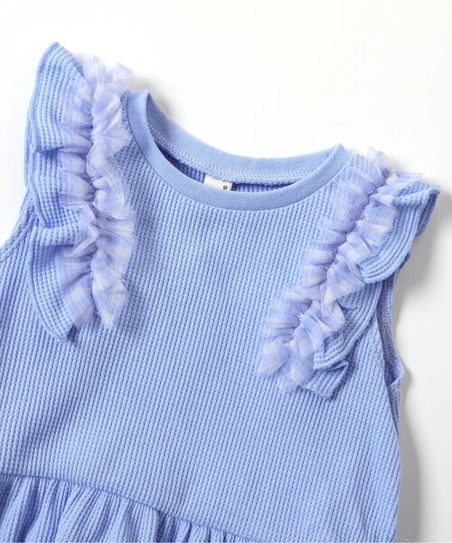 apres les cours(アプレレクール)の「【WEB限定】ワッフルフリルチュールトップス(Tシャツ/カットソー・キッズ・ブラック/アイボリー/サックスブルー/ローズ/オレンジ・80/90/100/110/120/130/140)」の20枚目の写真