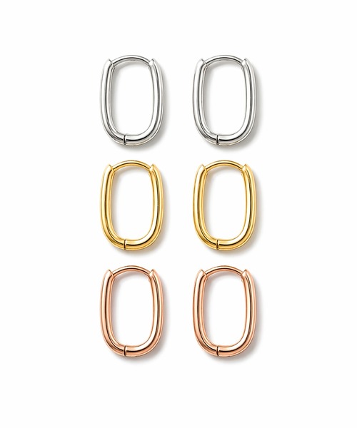 ORLEAN(オルレアン)の「【ORLEAN】オーバルフープピアス(ピアス(両耳用)・レディース・シルバー/ゴールド/ピンク系1・フリー)」の15枚目の写真