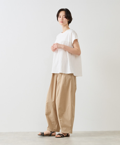 MELROSE claire(メルローズ クレール)の「【天竺切り替えふくれ地柄プルオーバー】(Tシャツ/カットソー・レディース・オフホワイト/ブルー/チャコールグレー・FREE)」の6枚目の写真
