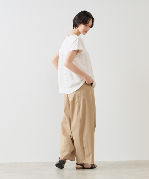 MELROSE claire(メルローズ クレール)の「【天竺切り替えふくれ地柄プルオーバー】(Tシャツ/カットソー・レディース・オフホワイト/ブルー/チャコールグレー・FREE)」の9枚目の写真