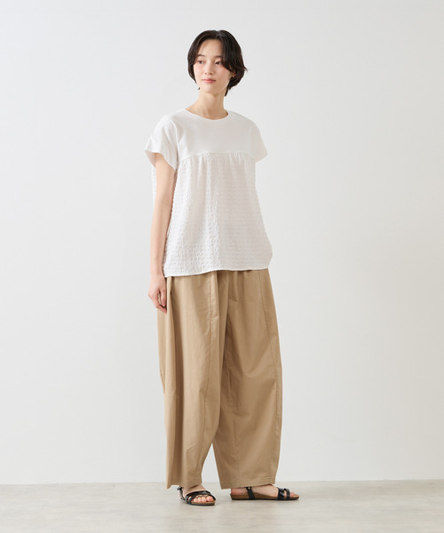 MELROSE claire(メルローズ クレール)の「【天竺切り替えふくれ地柄プルオーバー】(Tシャツ/カットソー・レディース・オフホワイト/ブルー/チャコールグレー・FREE)」の10枚目の写真