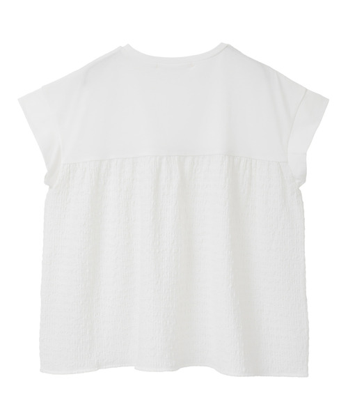 MELROSE claire(メルローズ クレール)の「【天竺切り替えふくれ地柄プルオーバー】(Tシャツ/カットソー・レディース・オフホワイト/ブルー/チャコールグレー・FREE)」の13枚目の写真
